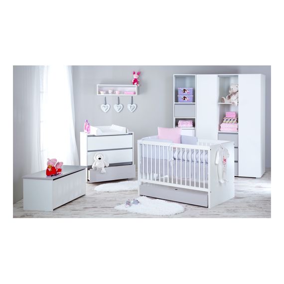 LittleSky by Klupś Dalia skříň 3dveřová bílo-šedá, Kolor: Biały-popiel, 6 zdjęcie