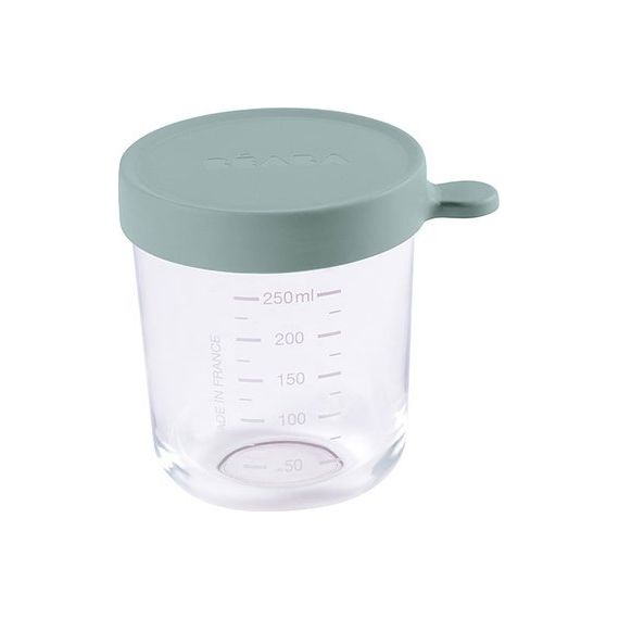 Beaba skleněná dóza s hermetickým uzávěrem 250 ml Eucalyptus Green, Pojemność: 250 ml, Kolor: Eucalyptus Green