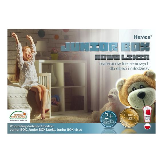 Hevea kapesní matrace Junior Box 200x90, Rozmiar: 200x90, Pokrowiec: Aegis Natural Care, 4 zdjęcie