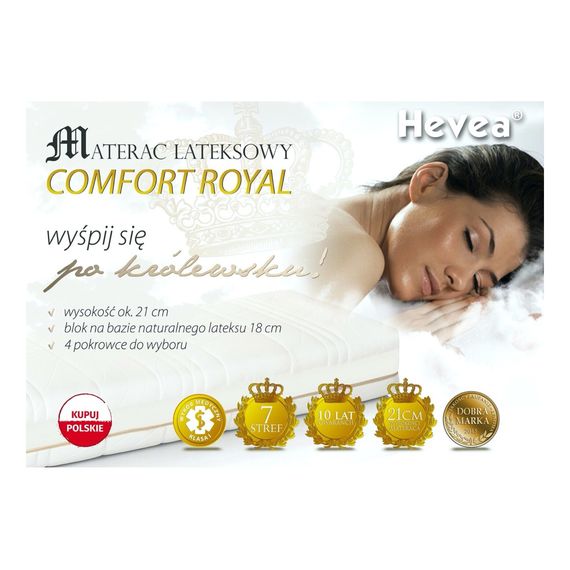 Hevea materac lateksowy Comfort Royal 200x120, Rozmiar: 200x120, Pokrowiec: Bamboo, 4 zdjęcie