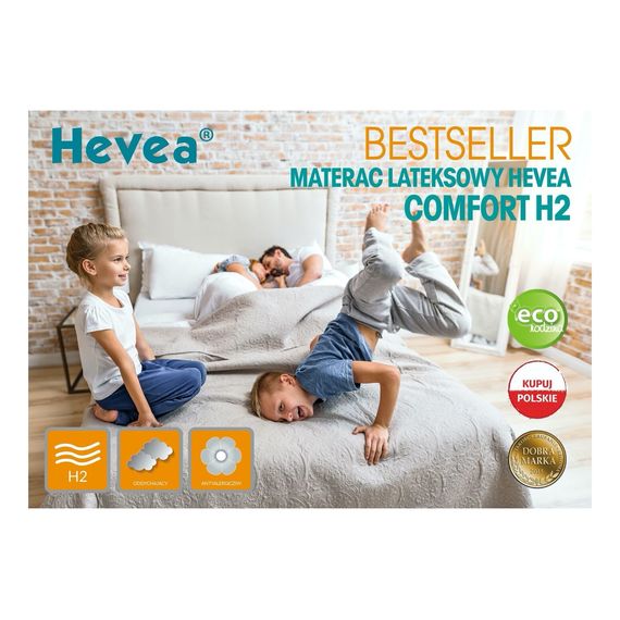 Hevea materac lateksowy Comfort H2 200x160, Rozmiar: 200x160, Pokrowiec: Aegis Natural Care, 4 zdjęcie