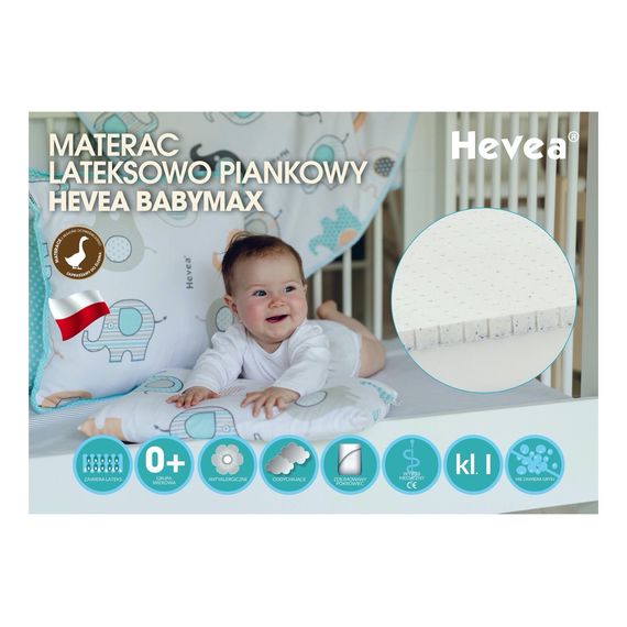Hevea matrace s latexem Baby Max 160x70, Rozmiar: 160x70, Pokrowiec: Aegis Natural Care, 5 zdjęcie