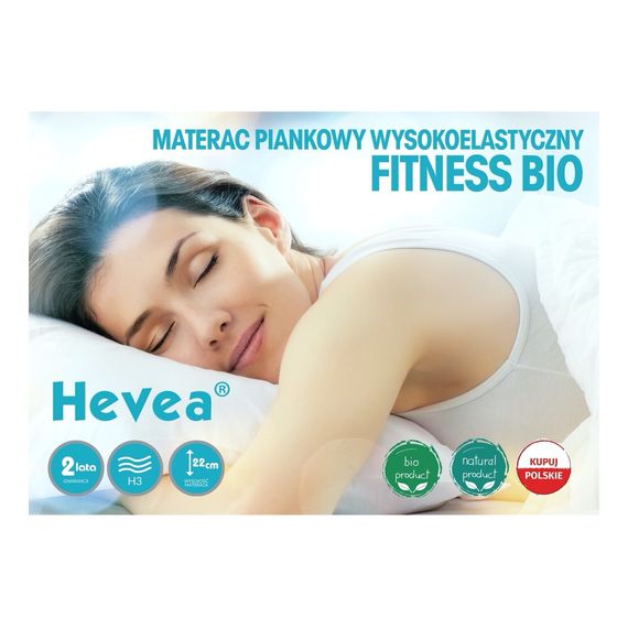 Hevea materac wysokoelastyczny Fitness Bio 200x120, Rozmiar: 200x120, Pokrowiec: Aegis Natural Care, 5 zdjęcie
