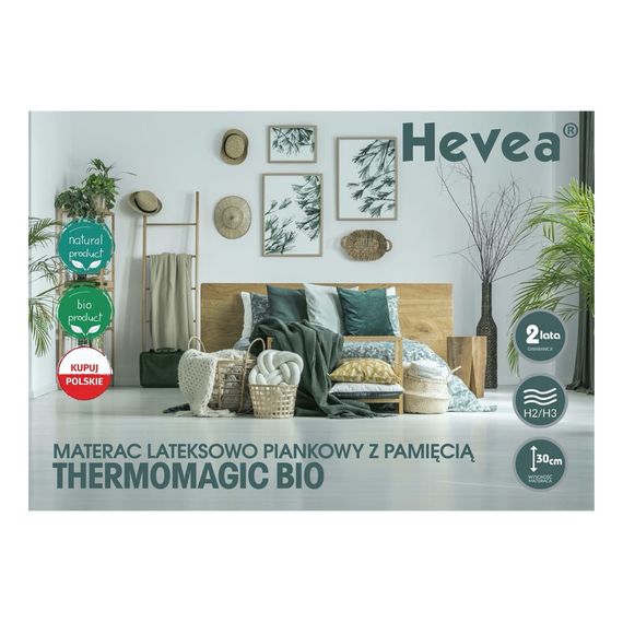 Hevea materac z lateksem Thermomagic Bio 200x100, Rozmiar: 200x100, Pokrowiec: Aegis Natural Care, 5 zdjęcie