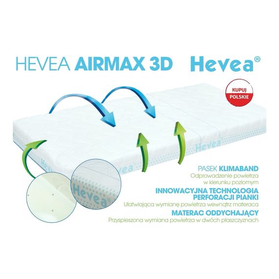 Hevea Schaumstoffmatratze Airmax 3D 130x70, Rozmiar: 130x70, Pokrowiec: Aegis Natural Care, 2 zdjęcie