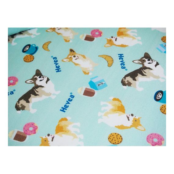 Hevea prostěradlo Milusie 200x90 Corgi tyrkys, Rozmiar: 200x90, Kolor: turkus