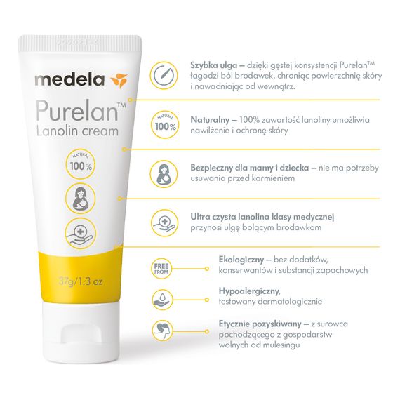 Medela PureLan krem na popękane brodawki 37g, Rodzaj: 37g, 4 zdjęcie