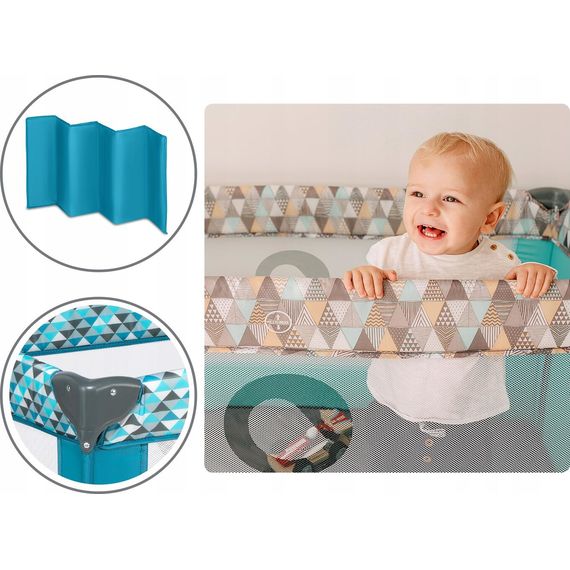 Lionelo Stefi cestovní postýlka Green Turquoise, Kolor: Green Turquoise, 12 zdjęcie