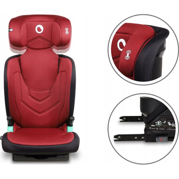 Lionelo Neal – autosedačka pro starší děti (100–150 cm | 15–36 kg | 4–12 let), Kolor: Red Burgundy, 5 zdjęcie