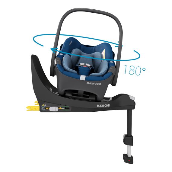 Maxi-Cosi Pebble 360° se základnou Familyfix 360° - otočná autosedačka pro miminka (45 - 83 cm | 0 - 13 kg | 0 - 15 měsíců), Baza: Familyfix 360°, Kolor: Essential Blue, 3 zdjęcie