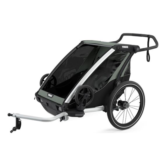 Thule Chariot Lite 2 - wielofunkcyjna przyczepka rowerowa dla 2 dzieci, Rodzaj wózka: dla dwójki dzieci, Kolor materiału: Agave, 2 zdjęcie