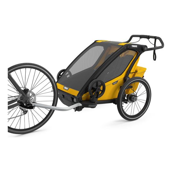 Thule Chariot Sport 2 - profesjonalna sportowa przyczepka, Rodzaj wózka: dla dwójki dzieci, Kolor materiału: Spectra Yellow, 6 zdjęcie