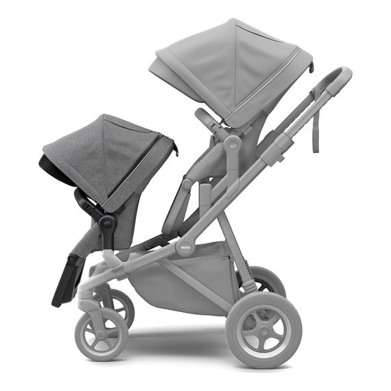 Thule Sleek přídavné sedátko, Kolor materiału: Grey Melange, Kolor ramy: Black, 5 zdjęcie