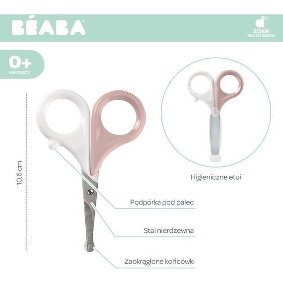 Beaba nůžky na nehty v pouzdře Old Pink, Kolor: Old Pink, 2 zdjęcie