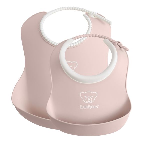 BabyBjorn zestaw śliniaków (mały i duży) Powder Pink, Rozmiar: mały i duży, Kolor: Powder Pink