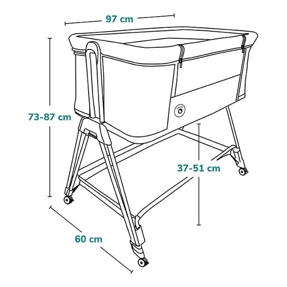 Lionelo Luna přistavná postýlka Grey Concrete, Kolor: Grey Concrete, 9 zdjęcie