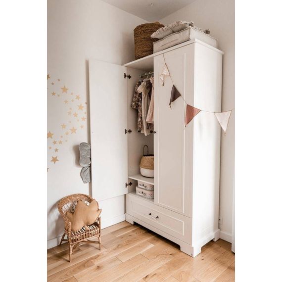 Bellamy Ines 2-Door Tall Wardrobe Elegant White, Kolor: Elegant White, image , 6 image