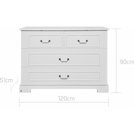 Bellamy Ines komoda 4 zásuvky Elegant White, Kolor: Elegant White, 4 zdjęcie