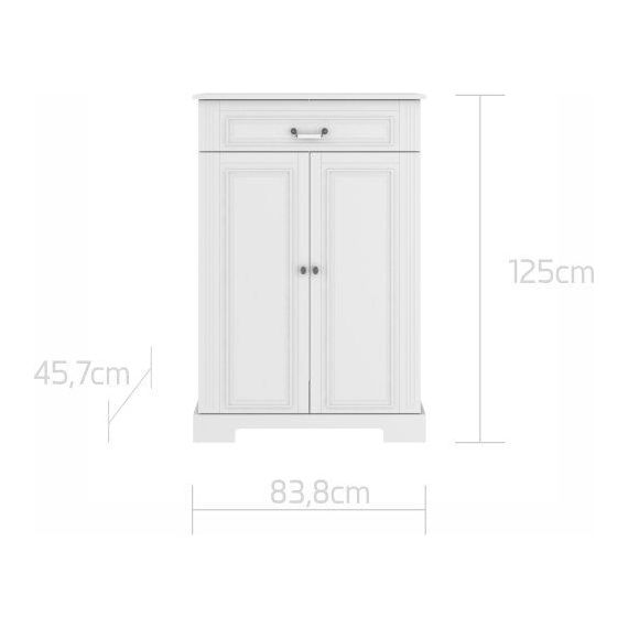 Bellamy Ines vysoká komoda dvoudveřová Elegant White, Kolor: Elegant White, 5 zdjęcie
