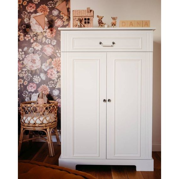 Bellamy Ines vysoká komoda dvoudveřová Elegant White, Kolor: Elegant White, 8 zdjęcie