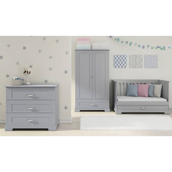 Bellamy Ines komoda 3 zásuvky Neutral Gray, Kolor: Neutral Gray, 4 zdjęcie