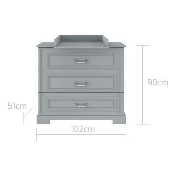 Bellamy Ines komoda 3 zásuvky Neutral Gray, Kolor: Neutral Gray, 7 zdjęcie