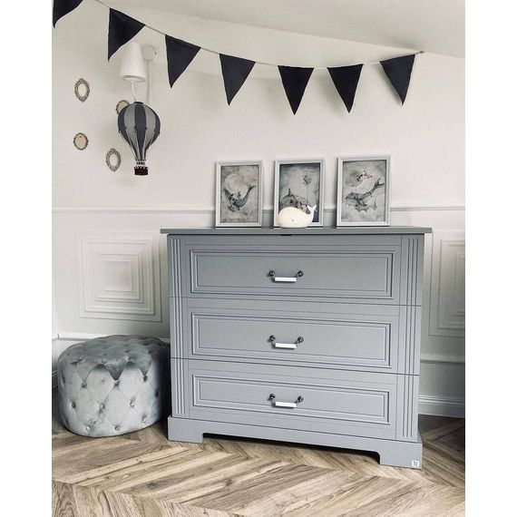 Bellamy Ines komoda 3 zásuvky Neutral Gray, Kolor: Neutral Gray, 8 zdjęcie