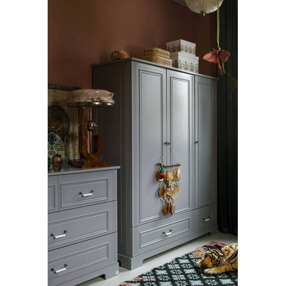 Bellamy Ines skříň 3dveřová Neutral Gray, Kolor: Neutral Gray, 4 zdjęcie