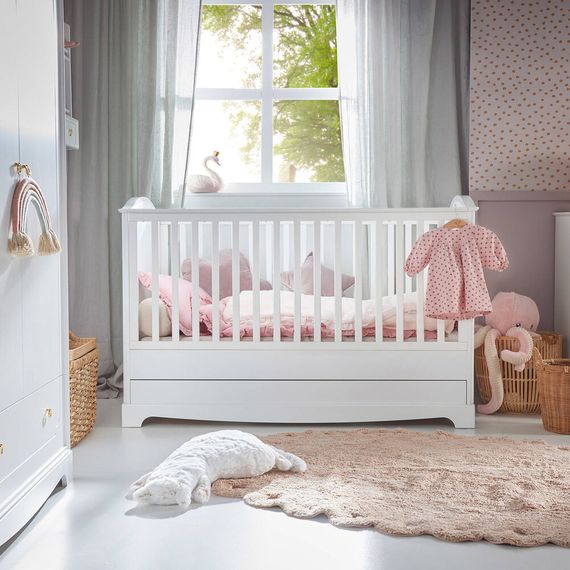 Bellamy Royal postýlka 140x70 se zásuvkou Timeless White, Kolor: Timeless White, 11 zdjęcie