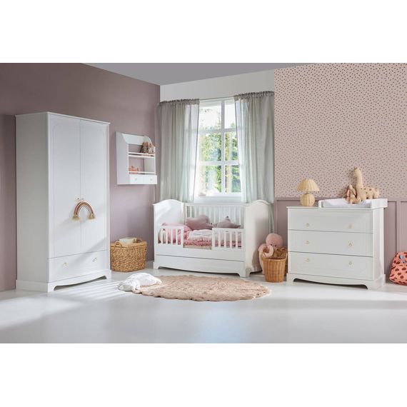 Bellamy Royal postýlka 140x70 se zásuvkou Timeless White, Kolor: Timeless White, 13 zdjęcie
