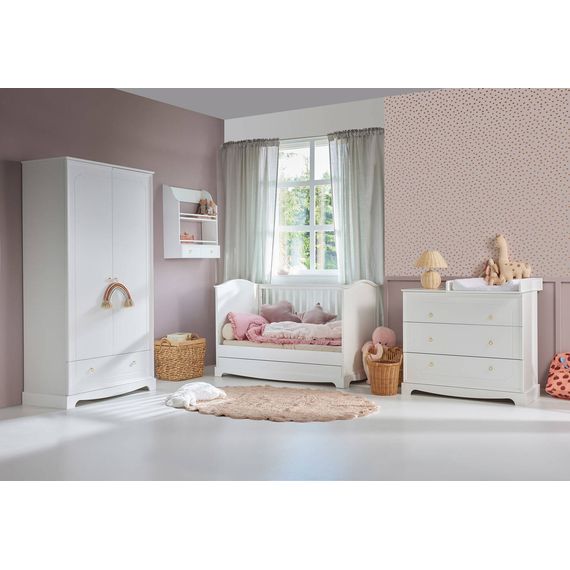 Bellamy Royal postýlka 140x70 se zásuvkou Timeless White, Kolor: Timeless White, 14 zdjęcie