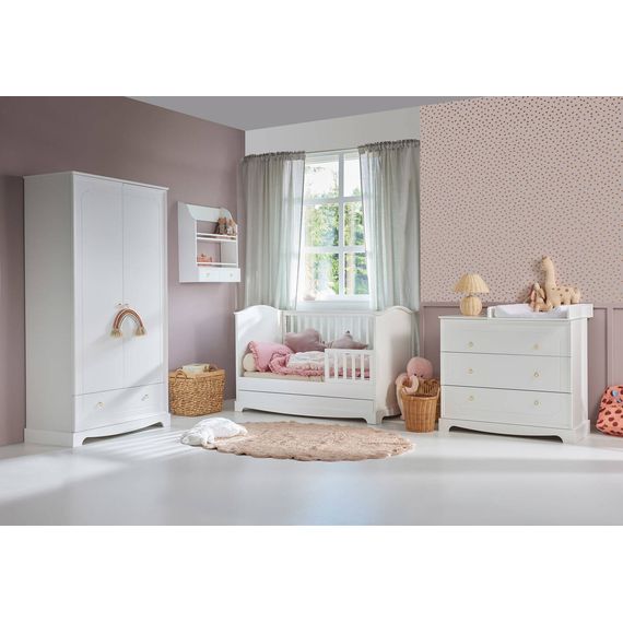 Bellamy Royal postýlka 140x70 se zásuvkou Timeless White, Kolor: Timeless White, 15 zdjęcie