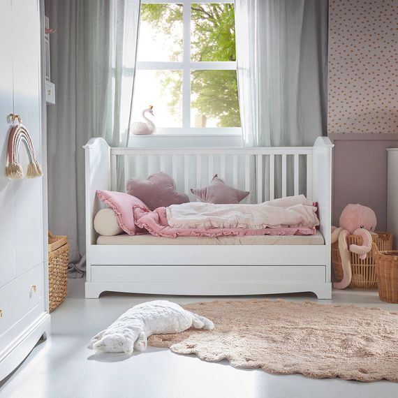 Bellamy Royal postýlka 140x70 se zásuvkou Timeless White, Kolor: Timeless White, 12 zdjęcie