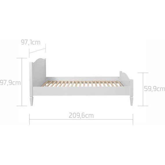 Bellamy Royal postel 90x200 Timeless White, Kolor: Timeless White, 8 zdjęcie