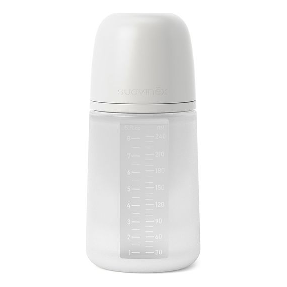 Suavinex silikonová kojenecká láhev SX Pro střední průtok 240 ml Colour Essence Transparentní 4m+, Kolor: Transparentny