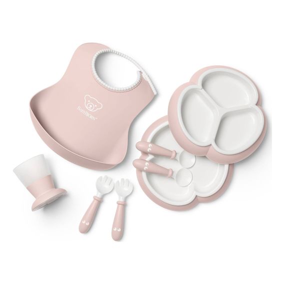 BabyBjörn Dinnerware jídelní sada 8 ks pudrově růžová, Kolor: Powder Pink