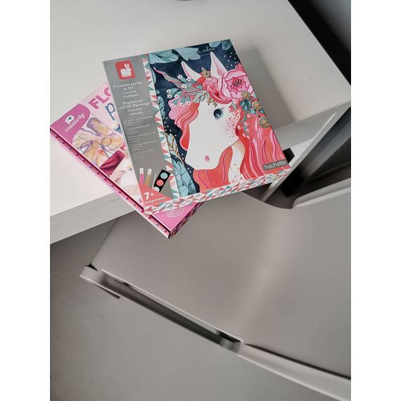 Janod Creative Set Pearl and 3D Paint Unicorns 7+, image , 6 image