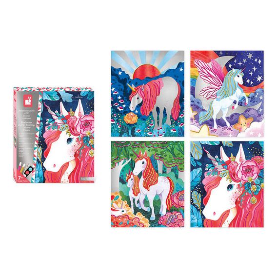 Janod Creative Set Pearl and 3D Paint Unicorns 7+, image , 9 image