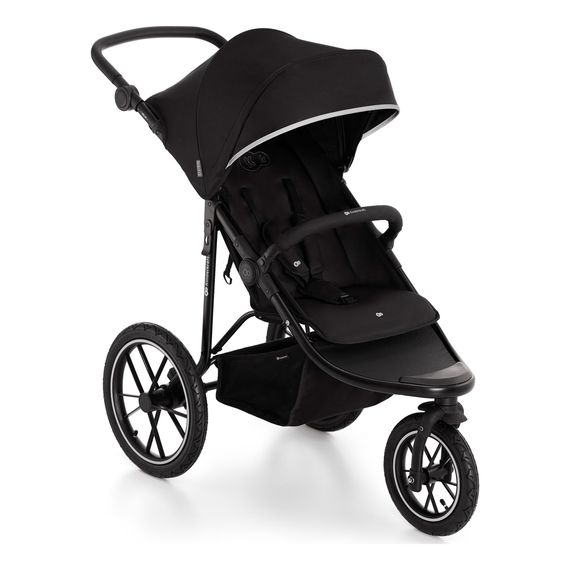 Kinderkraft Helsi - trójkołowy wózek do biegania, Kolor materiału: Deep Black