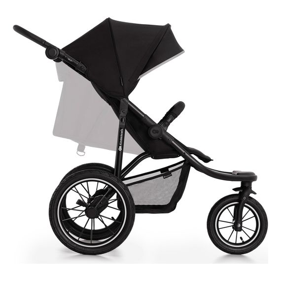 Kinderkraft Helsi - trójkołowy wózek do biegania, Kolor materiału: Deep Black, 2 zdjęcie