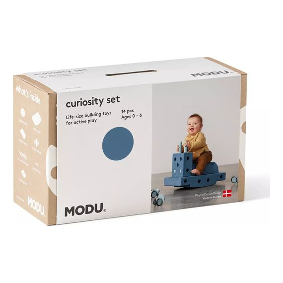 MODU Curiosity set kreativní kostky pro rozvoj hrubé motoriky modrý, Kolor: Niebieski, 4 zdjęcie