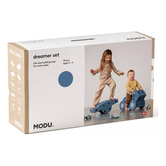 MODU Dreamer set kreativní stavebnice pro rozvoj hrubé motoriky modrý, Kolor: Niebieski, 4 zdjęcie