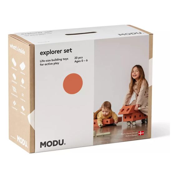MODU Explorer Set kreativní stavebnice rozvíjející hrubou motoriku oranžová, 3 zdjęcie