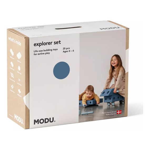 MODU Explorer set kreativní stavebnice pro rozvoj hrubé motoriky modrý, 5 zdjęcie