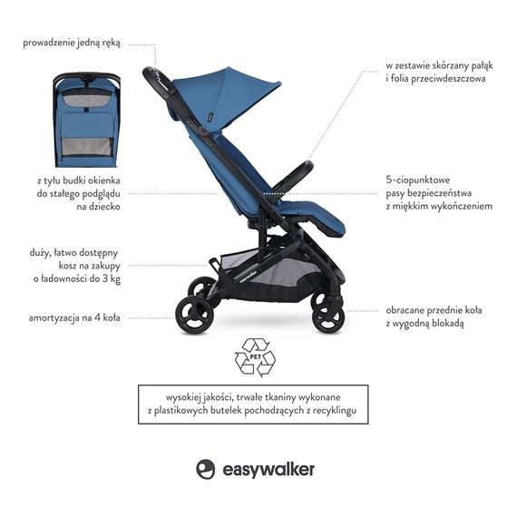 Easywalker Miley2, Kolor materiału: Galaxy Blue, 4 zdjęcie