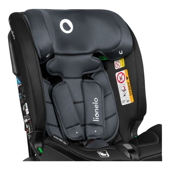 Lionelo Bastiaan RWF i-Size – autosedačka pro batolata (40–150 cm | 0–36 kg | 0–12 let), Kolor: Grey Stone, 9 zdjęcie
