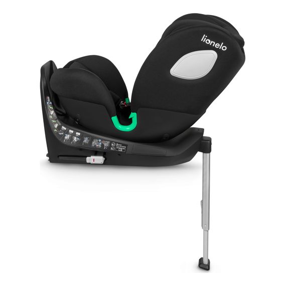 Lionelo Braam i-Size – otočná autosedačka pro batolata (40–150 cm | 0–36 kg | 0–12 let), Kolor: Black Carbon, 7 zdjęcie