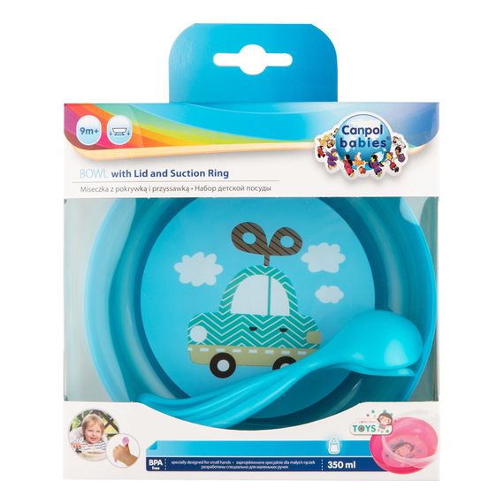 Canpol Babies miska s víčkem a příborem 350ml Toys 9m+, 3 zdjęcie