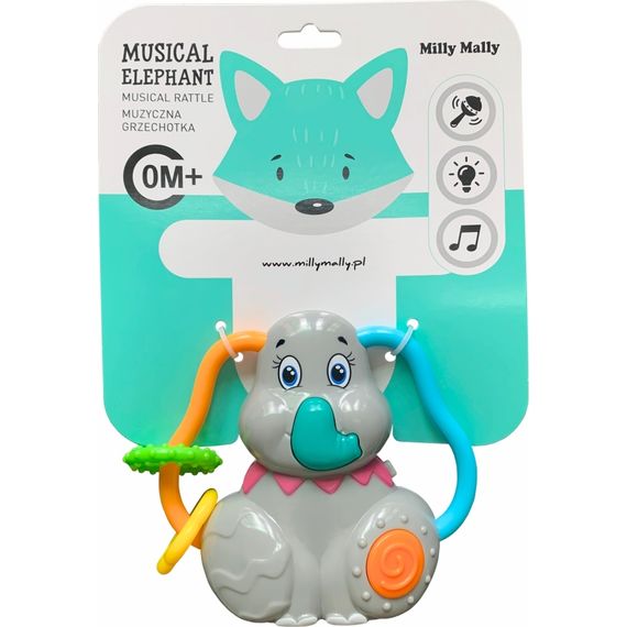 Milly Mally hudební chrastítko Sloník Musical, 5 zdjęcie