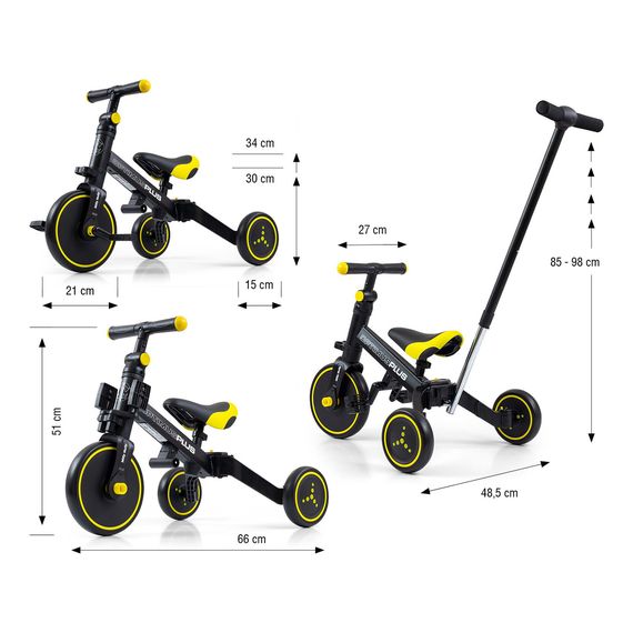 Milly Mally kolo 4v1 Optimus Plus Black, Kolor: Black, 6 zdjęcie